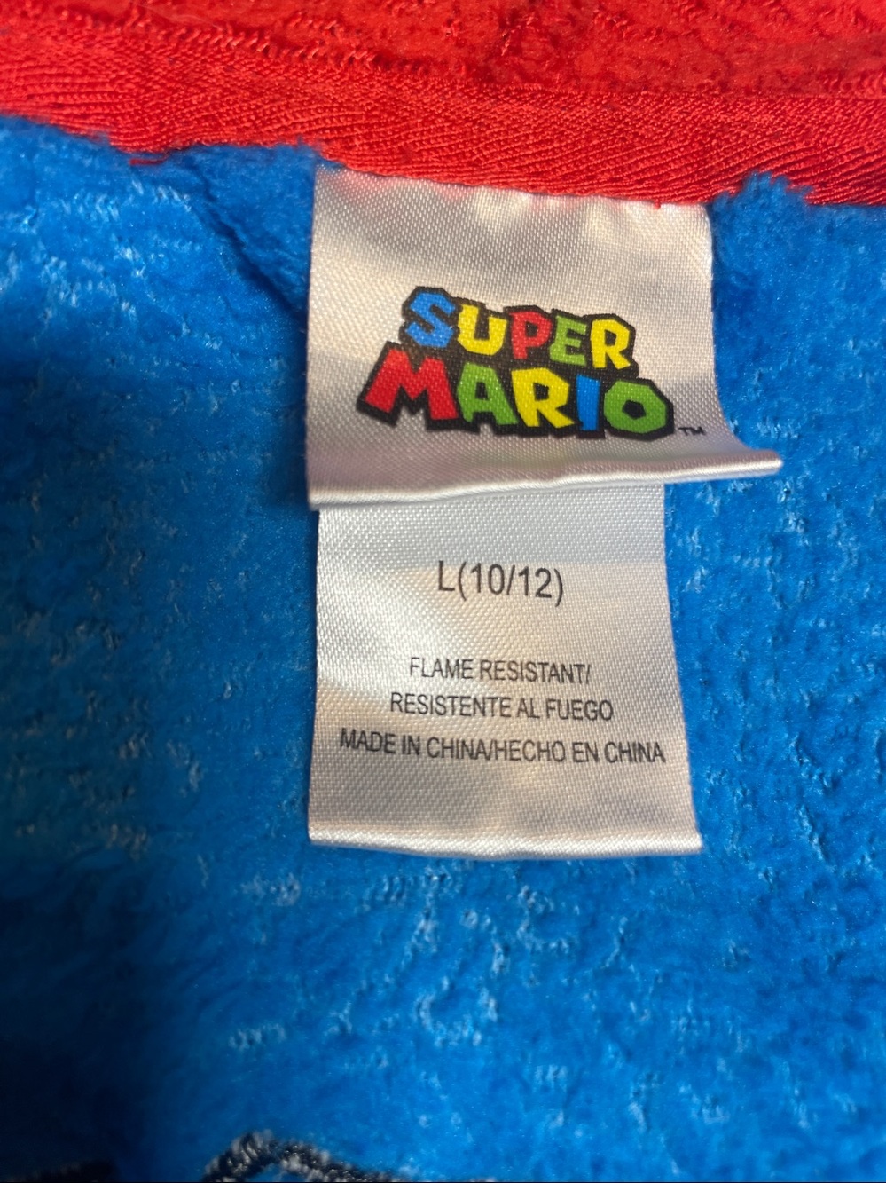 Nintendo Super Mario Hooded Robe - Red & Blue - Picture 4 of 11
